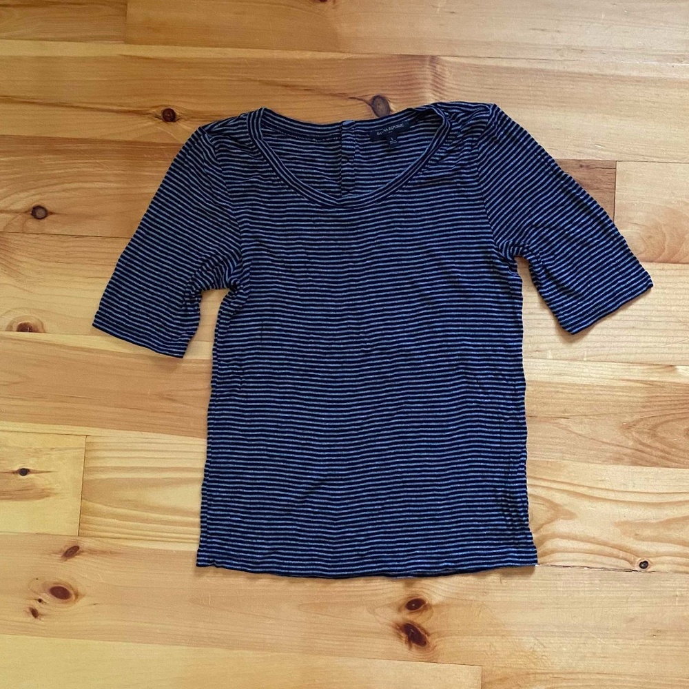 BANANA REPUBLIC striped short-sleeved shirt